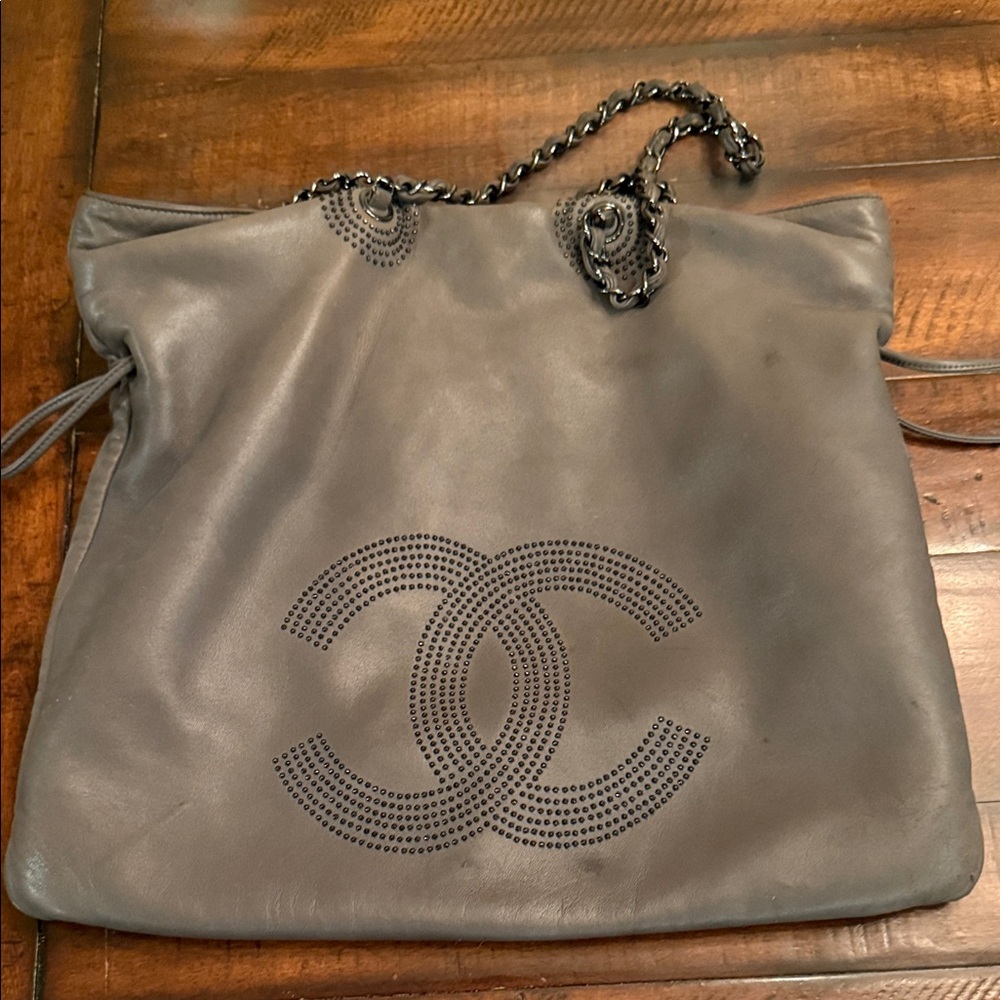 Chanel Coco Large Lambskin Dark Gray tote